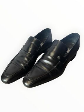 Russell and Bromley Moreschi Black Leather Slip-On Loafers Black 7.5